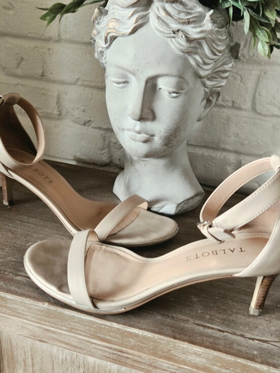 Talbots Shoes - Nude Ankle Strap Kitten Heels By Talbots, 7.5, Party, Wedding